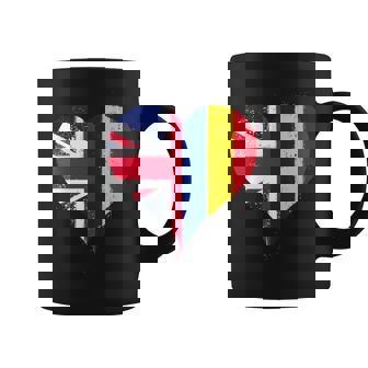 Proud Romanian British A Vintage Union Jack Romania Flag Coffee Mug | Mazezy
