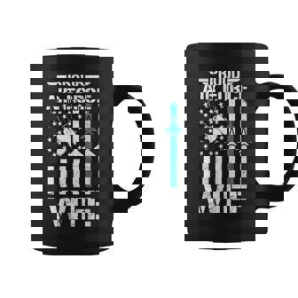 Proud US Air Force Wife USAF Veteran Flag American Coffee Mug | Mazezy