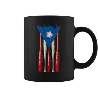 Puerto Rican Baseball Bats Puerto Rico Flag Pride Béisbol Coffee Mug | Seseable CA