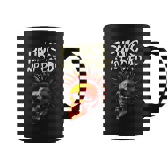 Punk's NOT Dead Punk Skull Art Mohawk Tank Top Coffee Mug | Mazezy