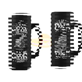 Pupusa Meets Burger Fun Salvadoran American USA Food Cuisine Coffee Mug | Mazezy