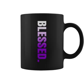 Purple Blessed Vertical Purple Color Graphic Coffee Mug - Thegiftio UK