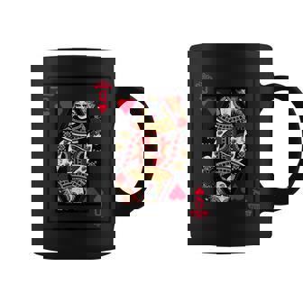 Queen Of Hearts Graphique Pour Avec Cartes À Jouer Et Roses Tasse - Cadeauxyz