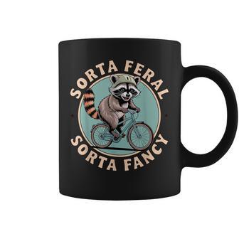 Raccoon Bicycle Riding Vintage Animal Feral Cyclist Coffee Mug | Mazezy