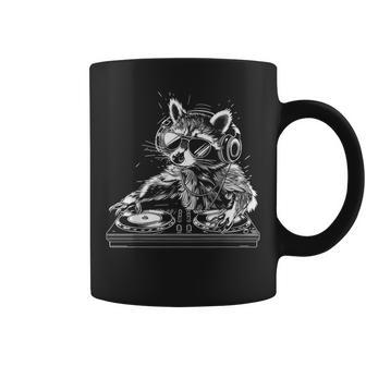 Raccoon Dj Edm Música Techno House Divertido Mapaches Taza de café - Regaloses