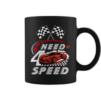 Race Car 4Th Birthday Boy Need Four Speed 4 Years Old Bday Coffee Mug - Thegiftio UK