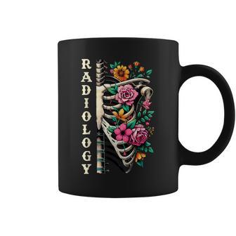 Radiology Skeleton Floral Radiologic Technologist Tech Coffee Mug - Thegiftio UK