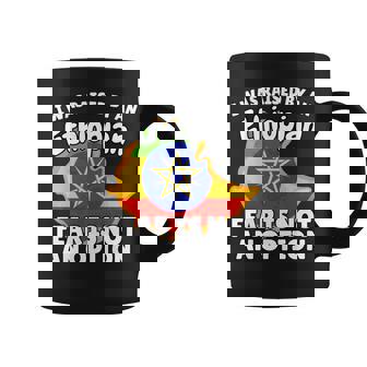 I Was Raised By a Ethiopian Ethiopia Flag Son Daughter Coffee Mug | Mazezy