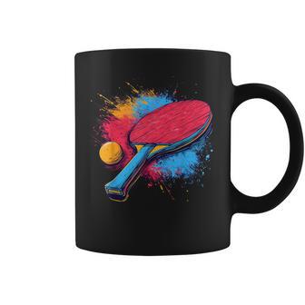 Raquette De Tennis De Table Artistique Peinte En Couleur Tasse - Cadeauxyz