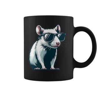 Rat Portant Des Lunettes Deoleil Drôle D'animal De Compagnie Rongeur Tasse - Cadeauxyz