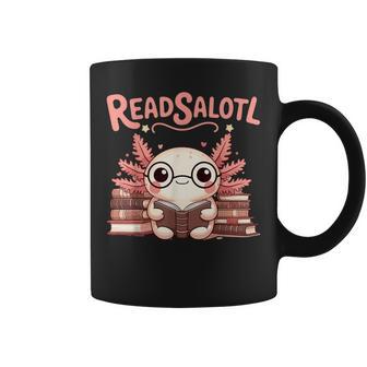 Readsalotl Axolotl Reading Book Bookworm Coffee Mug | Mazezy