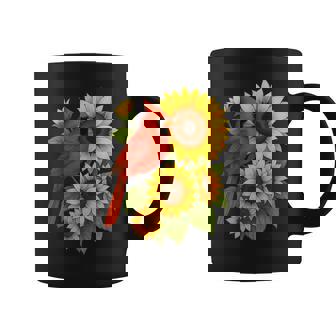 Red Cardinal Bird Sunflower Summer Floral Women Coffee Mug | Seseable UK