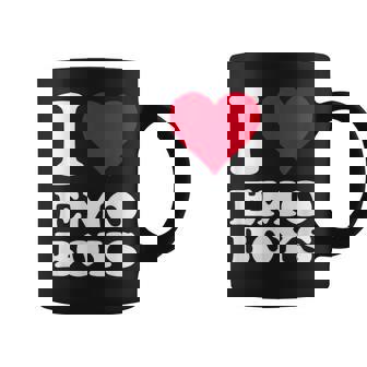 Red Heart I Love Emo Boys コーヒーマグ - Kawaiitshirt