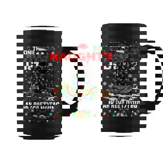 I Regret Nothing On The Naughty List Christmas Black Cat Coffee Mug | Seseable CA