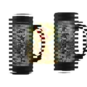 Reindeer Ride Under Northern Lights Cowboy Santa Christmas Coffee Mug | Mazezy