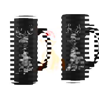 Reindeer Santa Hat Holiday Boxer Christmas Coffee Mug | Seseable FR