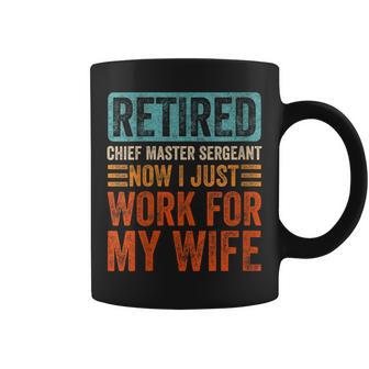 Retired Chief Master Sergeant Retirement Husband Wife Coffee Mug | Mazezy