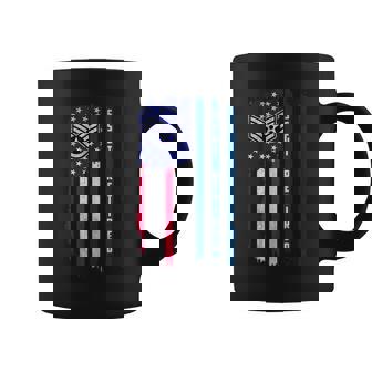 Retired E-5 Staff Sergeant SSgt Rank American Flag Veteran Coffee Mug | Mazezy