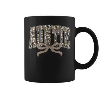 Retro Camo Auntie Coquette Bow Camouflage Auntie New Aunt Coffee Mug | Seseable UK
