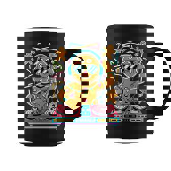 Retro Christmas House Music Gingerbread DJ Techno Rave EDM Coffee Mug | Mazezy