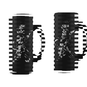 Retro Guitar Cat Rock Cat Playing Guitar Coffee Mug | Seseable UK