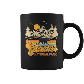 Retro Glacier National Park Bear Montana Hiking Camping Coffee Mug | Mazezy