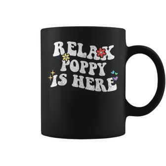 Retro Groovy Relax Poppy Is Here Nombre Del Día De La Madre Taza de café - Regaloses