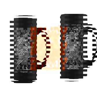 Retro Howdy Thanksgiving Turkey Western Cowboy Fall Vibes Coffee Mug - Monsterry