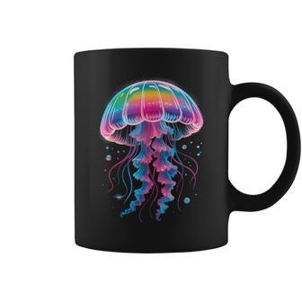 Retro Jellyfish Rainbow Sea Ocean Lover Men Women Kids Coffee Mug | Mazezy