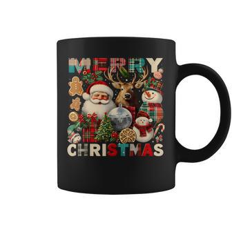 Retro Plaid Merry Christmas Disco Ball Coffee Mug - Thegiftio UK