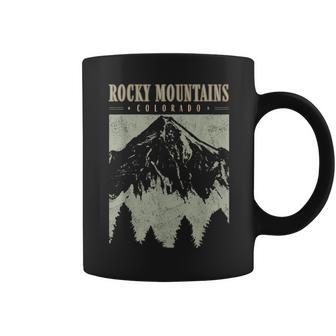 Retro Rocky Mountains National Park Colorado Vintage Hiking Coffee Mug | Mazezy