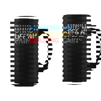 Retro Running On Coffee And Beading Lover Beadwork Coffee Mug | Mazezy