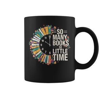 Retro So Many Books Little Time Book Clock Reading Coffee Mug - Thegiftio UK