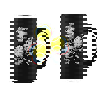 Retro Tennis Irish Shamrock Clover Sports St Patricks Day Coffee Mug | Mazezy