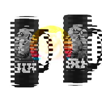 Retro Vintage Capybara Bruh Meme For Boys Girls Women Coffee Mug - Monsterry