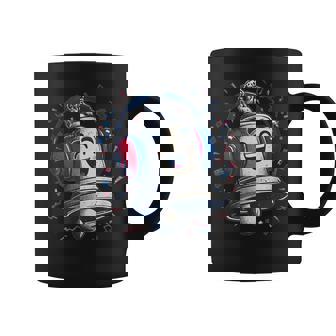 Ringing Liberty Bell Face With Cool Headphones Costume Coffee Mug | Mazezy