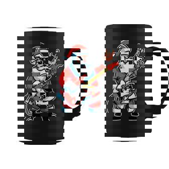 Rock & Roll Christmas Santa Claus Guitar Player Men Boy Kid Coffee Mug | Mazezy