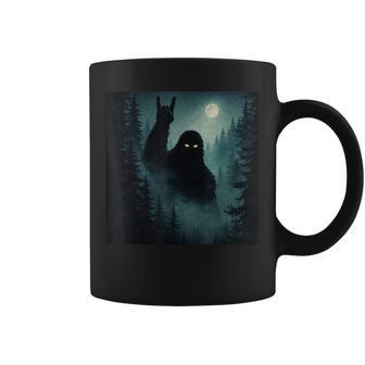 Rock On Bigfoot Sasquatch Cryptid Night Forest Coffee Mug - Thegiftio UK