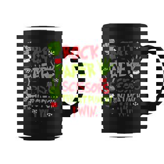 Rock Paper Scissors Throat Punch I Win Christmas Coffee Mug - Monsterry