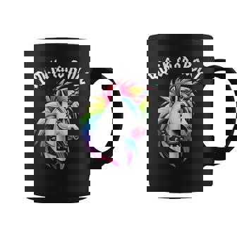 Rock And Roll Rainbow Unicorn Emo Goth Alternative Animal Coffee Mug | Mazezy