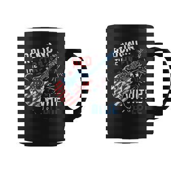 Rocking The Red White And Blue Guitar 4Th Of July Musician Coffee Mug - Thegiftio