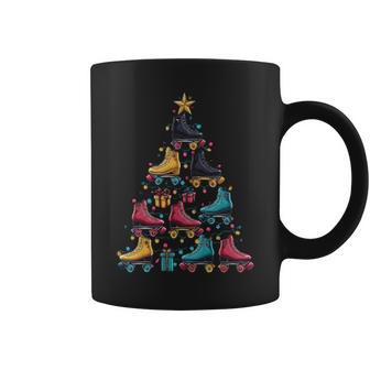 Roller Skates Christmas Tree Graphic Skating Skater Coffee Mug | Mazezy