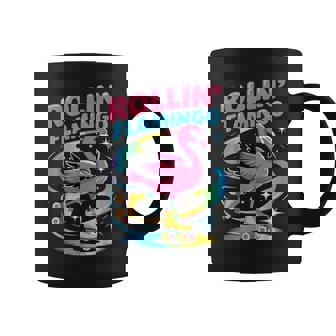 Rollin' Flamingo Roller Skating Bird Fun Coffee Mug | Mazezy