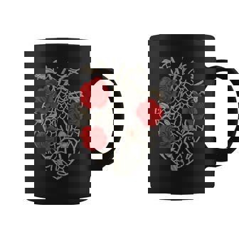 Romantic Rose Halloween Spiderweb Gothic Heart Coffee Mug | Mazezy
