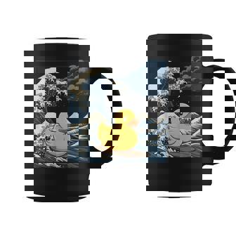 Rubber Duck Surfing Japanese Great Wave Coffee Mug | Mazezy