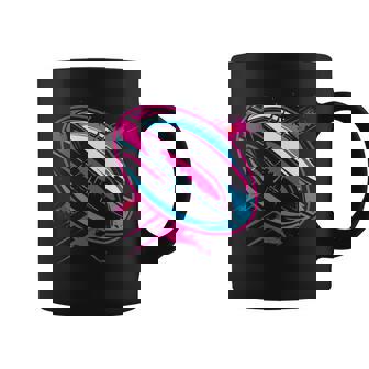 Rugby Ball Synthwave Outdoor Sports Coffee Mug | Mazezy