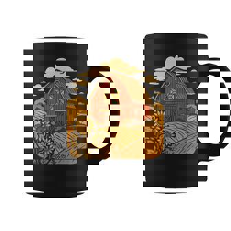 Rustic Barn Quilt Sunflower Coffee Mug | Mazezy