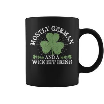 Saint Patrick's Day Mostly German And A Wee Bit Irish Coffee Mug - Thegiftio