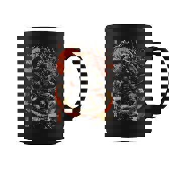 Samurai Warrior Holding Katana Sword With Dragon Coffee Mug | Mazezy