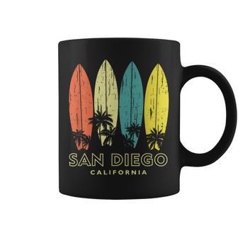 San Diego California Retro Surfboards Vintage Boys Girls Coffee Mug | Mazezy